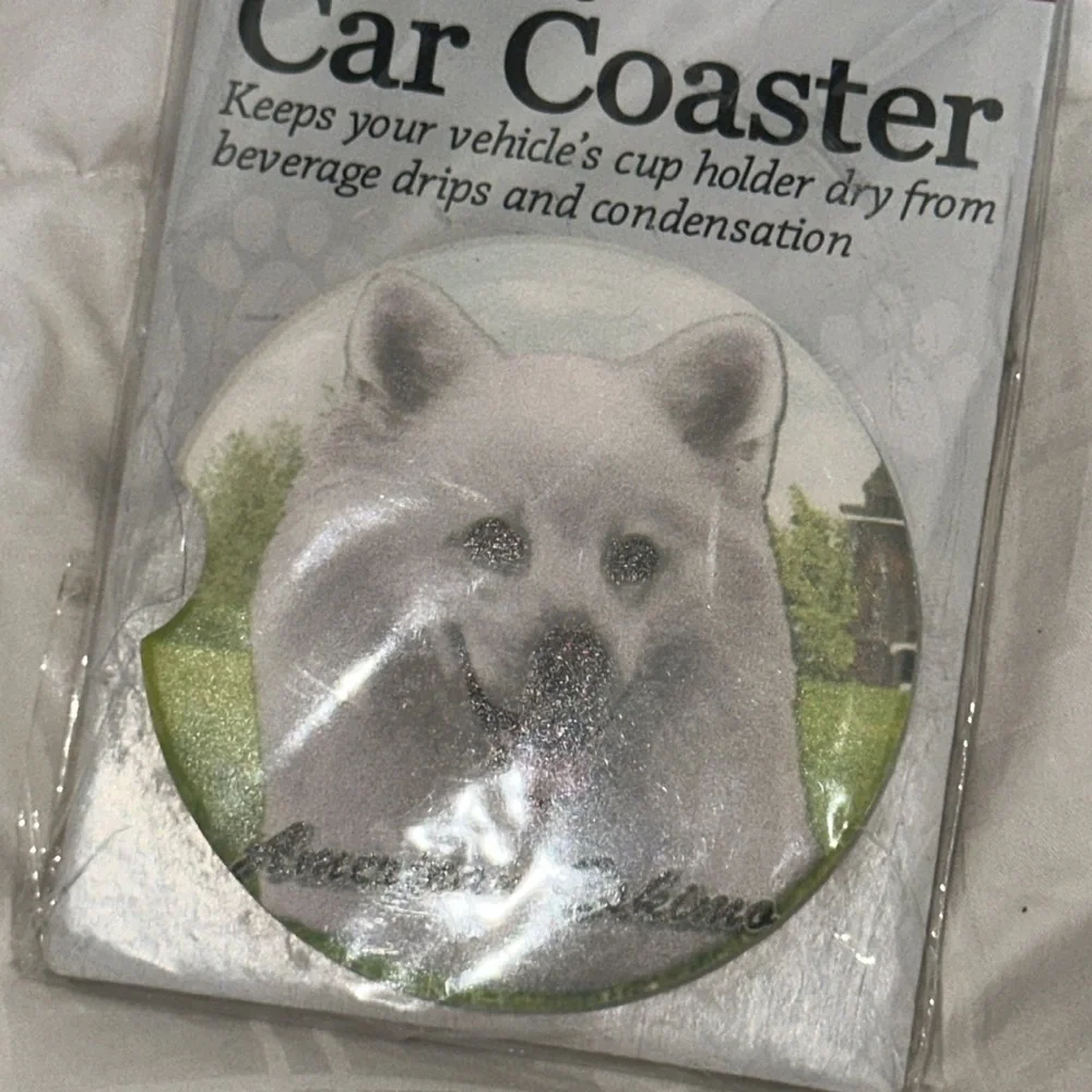 American‎ Eskimo Dog car coaster NEW E & S Pets Brand